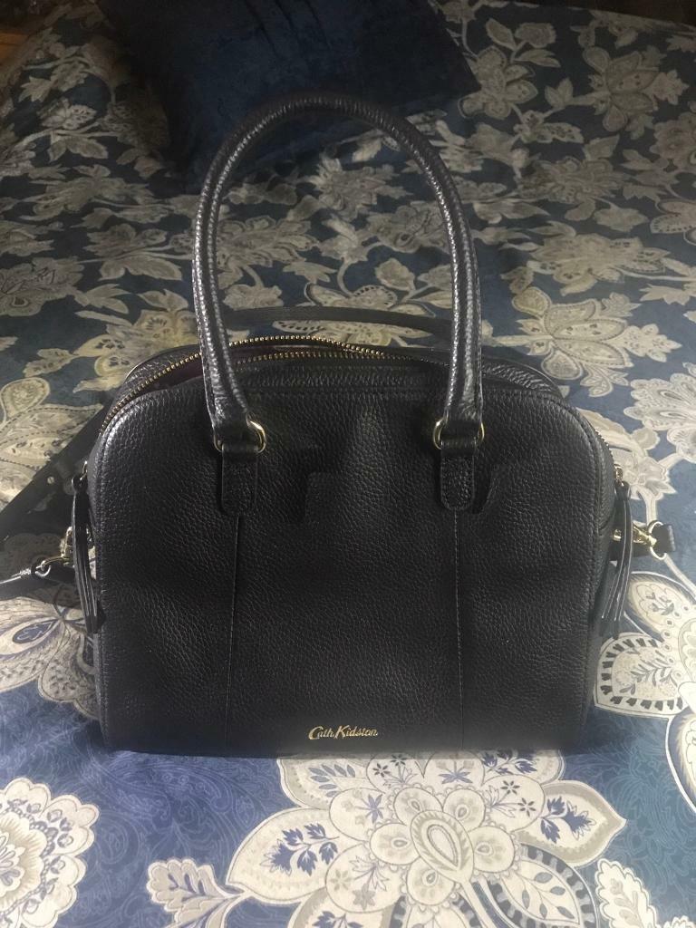 cath kidston black leather bag